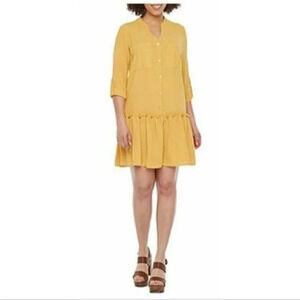 Emma & Michele Golden Drop Waist Dress L